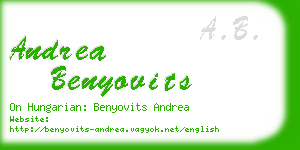 andrea benyovits business card